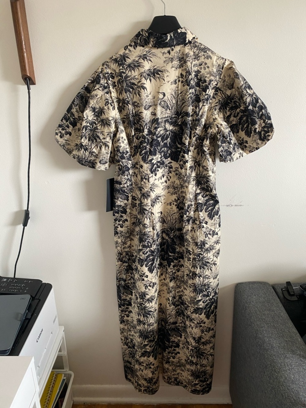 NWT Tuckernuck Black and Cream Toile Floral Delaney Dress Size Large - Picture 9 of 10